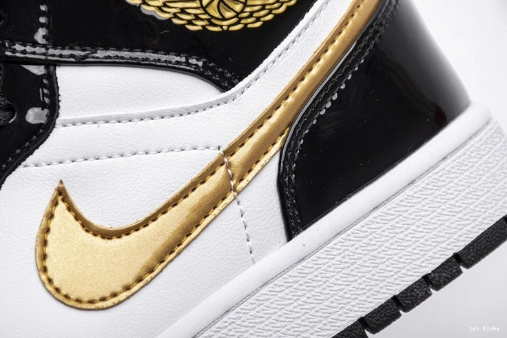 White   Patent Jordan 852542-007 Black 1 Mid Gold 0225